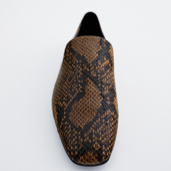 Zara Snake Low Heel Loafers NWT - Picture 7 of 8